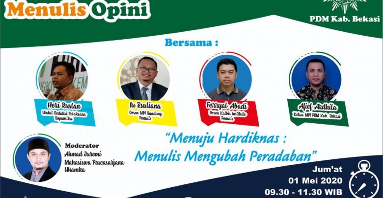 MPI PDM Kabupaten Bekasi Gelar Workshop Online Menulia Opini