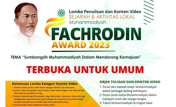 Muhammadiyah Akan Gelar Lomba Fachrodin Award 2023  dengan Tema Jasa Tokoh Lokal